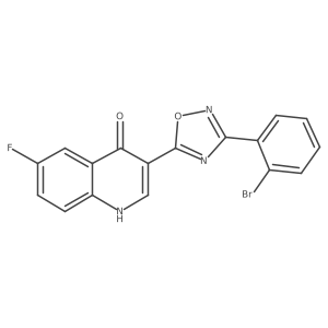 3-(3-(2-bromophenyl)-1,2,4-oxadiazol-5-yl)-6-fluoroquinolin-4(1H)-one结构式