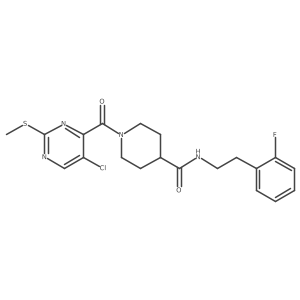 1-[5-chloro-2-(methylsulfanyl)pyrimidine-4-carbonyl]-N-[2-(2-fluorophenyl)ethyl]piperidine-4-carboxamide结构式