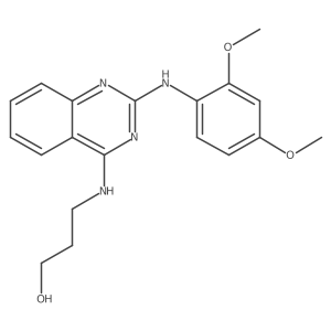 3-((2-((2,4-Dimethoxyphenyl)amino)quinazolin-4-yl)amino)propan-1-ol结构式
