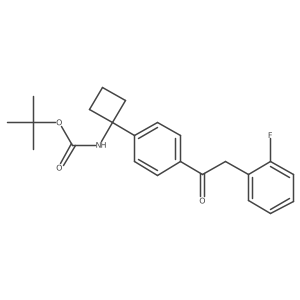 Tert-butyl (1-(4-(2-(2-fluorophenyl)acetyl)phenyl)cyclobutyl)carbamate Structure