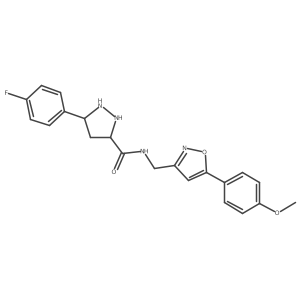 3-(4-fluorophenyl)-N-{[5-(4-methoxyphenyl)-1,2-oxazol-3-yl]methyl}-1H-pyrazole-5-carboxamide Structure