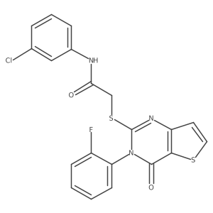 N-(3-chlorophenyl)-2-{[3-(2-fluorophenyl)-4-oxo-3,4-dihydrothieno[3,2-d]pyrimidin-2-yl]sulfanyl}acetamide结构式