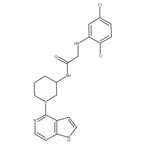 N-(1-(7H-pyrrolo[2,3-d]pyrimidin-4-yl)piperidin-3-yl)-2-(2,5-dichlorophenylamino)acetamide Structure