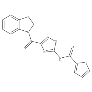 N-(4-(indoline-1-carbonyl)oxazol-2-yl)thiophene-2-carboxamide结构式