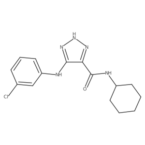 5-[(3-chlorophenyl)amino]-N-cyclohexyl-1H-1,2,3-triazole-4-carboxamide Structure