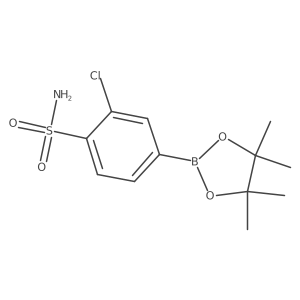 2-Chloro-4-(tetramethyl-1,3,2-dioxaborolan-2-yl)benzene-1-sulfonamide结构式