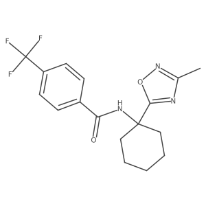 N-[1-(3-methyl-1,2,4-oxadiazol-5-yl)cyclohexyl]-4-(trifluoromethyl)benzamide结构式