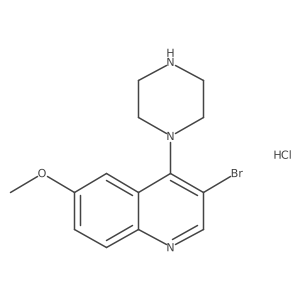 3-Bromo-6-methoxy-4-(piperazin-1-yl)quinoline hydrochloride Structure
