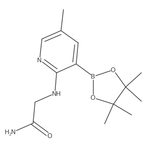 2-[[5-Methyl-3-(4,4,5,5-tetramethyl-1,3,2-dioxaborolan-2-yl)pyridin-2-yl]amino]acetamide结构式