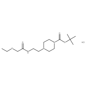 Tert-butyl 4-(2-(2-ethoxyacetamido)ethyl)piperazine-1-carboxylate hydrochloride结构式