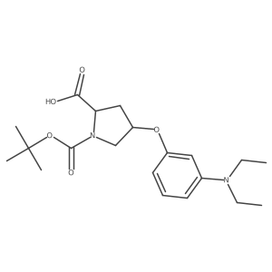 (2S,4S)-1-(tert-Butoxycarbonyl)-4-[3-(diethyl-amino)phenoxy]-2-pyrrolidinecarboxylic acid Structure