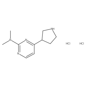 N,N-dimethyl-4-(pyrrolidin-3-yl)pyrimidin-2-amine dihydrochloride结构式