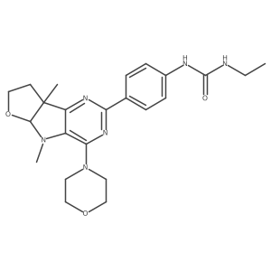 N-Ethyl-Na(2)-[4-[5a,7,8,8a-tetrahydro-5,8a-dimethyl-4-(4-morpholinyl)-5H-furo[3a(2),2a(2):4,5]pyrrolo[3,2-d]pyrimidin-2-yl]phenyl]urea Structure