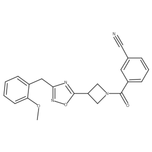 3-(3-(3-(2-Methoxybenzyl)-1,2,4-oxadiazol-5-yl)azetidine-1-carbonyl)benzonitrile结构式