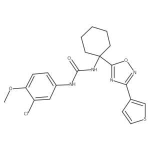 1-(3-Chloro-4-methoxyphenyl)-3-{1-[3-(thiophen-3-yl)-1,2,4-oxadiazol-5-yl]cyclohexyl}urea结构式
