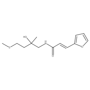 (E)-3-(furan-2-yl)-N-(2-hydroxy-2-methyl-4-(methylthio)butyl)acrylamide结构式