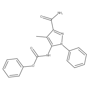 Phenyl (3-carbamoyl-4-methyl-1-phenyl-1H-pyrazol-5-yl)carbamate结构式