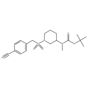 Tert-butyl (1-((4-cyanobenzyl)sulfonyl)piperidin-3-yl)(methyl)carbamate Structure