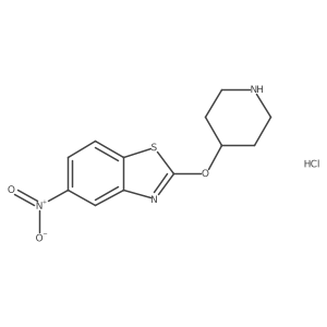 5-Nitro-2-(piperidin-4-yloxy)benzo[d]thiazole hydrochloride结构式