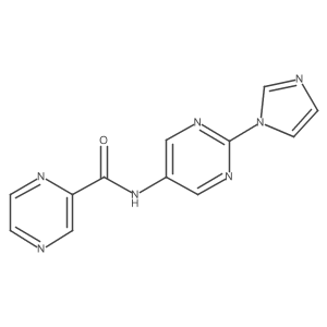 N-(2-(1H-imidazol-1-yl)pyrimidin-5-yl)pyrazine-2-carboxamide结构式