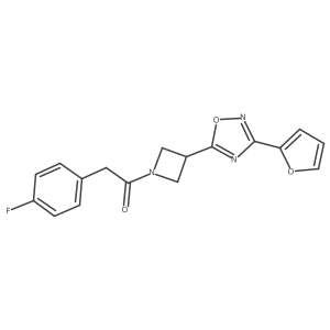 2-(4-Fluorophenyl)-1-(3-(3-(furan-2-yl)-1,2,4-oxadiazol-5-yl)azetidin-1-yl)ethanone结构式