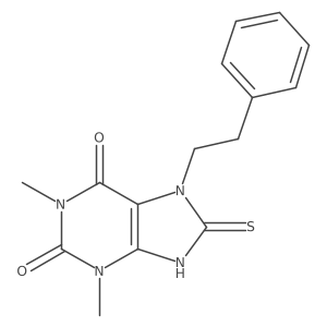 3,7,8,9-Tetrahydro-1,3-dimethyl-7-(2-phenylethyl)-8-thioxo-1H-purine-2,6-dione Structure