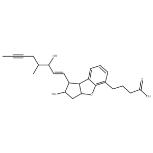 4-((1S,2S,3aR,8bR)-2-Hydroxy-1-((3R,4R,E)-3-hydroxy-4-methyloct-1-en-6-yn-1-yl)-2,3,3a,8b-tetrahydro-1H-cyclopenta[b]benzofuran-5-yl)butanoic acid结构式