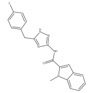 N-[3-(4-fluorobenzyl)-1H-1,2,4-triazol-5-yl]-1-methyl-1H-indole-2-carboxamide结构式