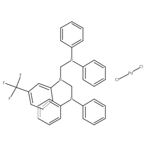 N,N-Bis(diphenylphosphanylmethyl)-3-(trifluoromethyl)aniline;dichloropalladium Structure