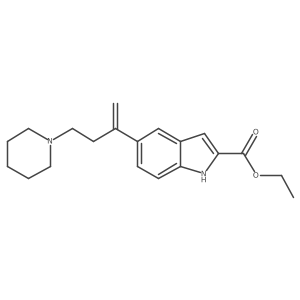 ethyl 5-(4-(piperidin-1-yl)but-1-en-2-yl)-1H-indole-2-carboxylate结构式
