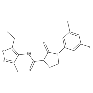 1-(3,5-Difluorophenyl)-N-(5-ethyl-3-methyl-1,2-oxazol-4-YL)-2-oxopyrrolidine-3-carboxamide结构式
