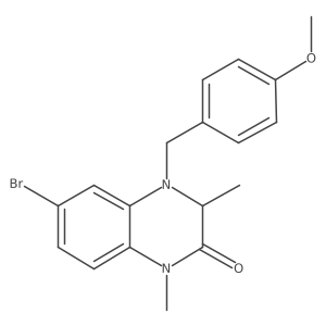 (3R)-6-bromo-4-[(4-methoxyphenyl)methyl]-1,3-dimethyl-3H-quinoxalin-2-one结构式
