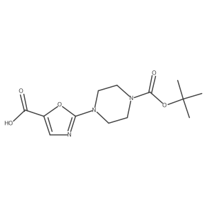 2-[4-[(2-Methylpropan-2-yl)oxycarbonyl]piperazin-1-yl]-1,3-oxazole-5-carboxylic acid结构式