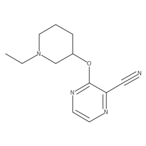 3-((1-Ethylpiperidin-3-yl)oxy)pyrazine-2-carbonitrile结构式