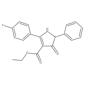 Ethyl 3-(4-fluorophenyl)-5-hydroxy-1-phenyl-1H-pyrazole-4-carboxylate结构式