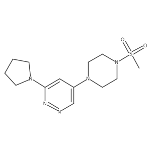 5-(4-(Methylsulfonyl)piperazin-1-yl)-3-(pyrrolidin-1-yl)pyridazine结构式