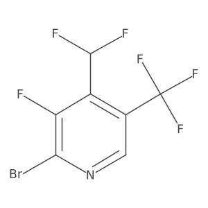 2-Bromo-4-(difluoromethyl)-3-fluoro-5-(trifluoromethyl)pyridine结构式