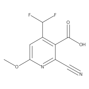 2-Cyano-4-(difluoromethyl)-6-methoxynicotinic acid Structure