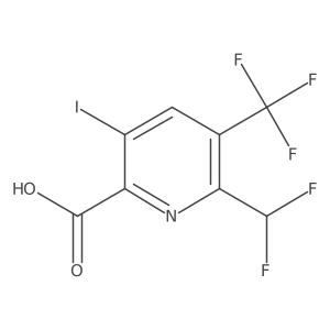 2-(Difluoromethyl)-5-iodo-3-(trifluoromethyl)pyridine-6-carboxylic acid结构式