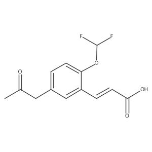 2-(Difluoromethoxy)-5-(2-oxopropyl)cinnamic acid Structure