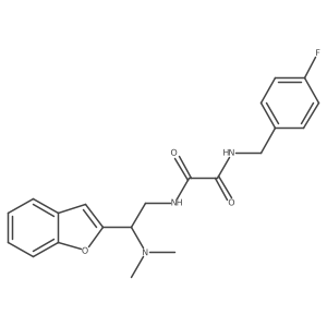 N1-(2-(benzofuran-2-yl)-2-(dimethylamino)ethyl)-N2-(4-fluorobenzyl)oxalamide结构式