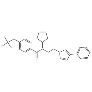 N-cyclopentyl-N-(2-(3-(pyridin-4-yl)-1H-pyrazol-1-yl)ethyl)-4-(trifluoromethoxy)benzamide结构式