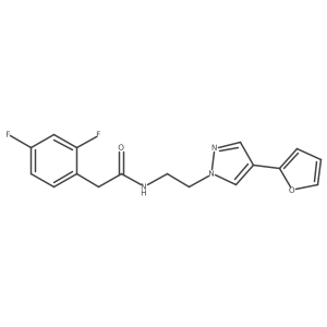 2-(2,4-difluorophenyl)-N-(2-(4-(furan-2-yl)-1H-pyrazol-1-yl)ethyl)acetamide结构式