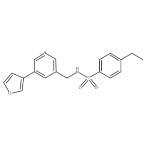 4-ethyl-N-((5-(furan-3-yl)pyridin-3-yl)methyl)benzenesulfonamide结构式