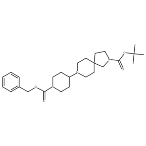 Tert-butyl 8-(1-phenylmethoxycarbonylpiperidin-4-yl)-2,8-diazaspiro[4.5]decane-2-carboxylate Structure