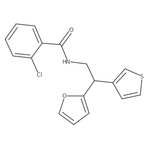 2-chloro-N-[2-(furan-2-yl)-2-(thiophen-3-yl)ethyl]benzamide Structure