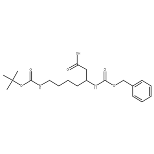 (R)-3-(((Benzyloxy)carbonyl)amino)-7-((tert-butoxycarbonyl)amino)heptanoicacid Structure