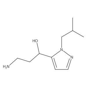 3-amino-1-[1-(2-methylpropyl)-1H-pyrazol-5-yl]propan-1-ol Structure