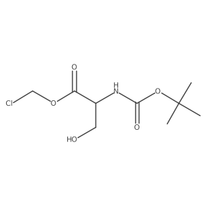chloromethyl (2R)-2-{[(tert-butoxy)carbonyl]amino}-3-hydroxypropanoate结构式