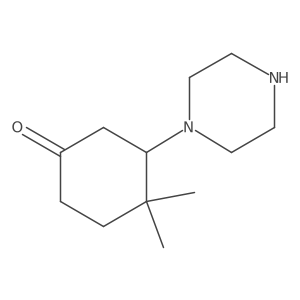4,4-Dimethyl-3-(piperazin-1-yl)cyclohexan-1-one Structure